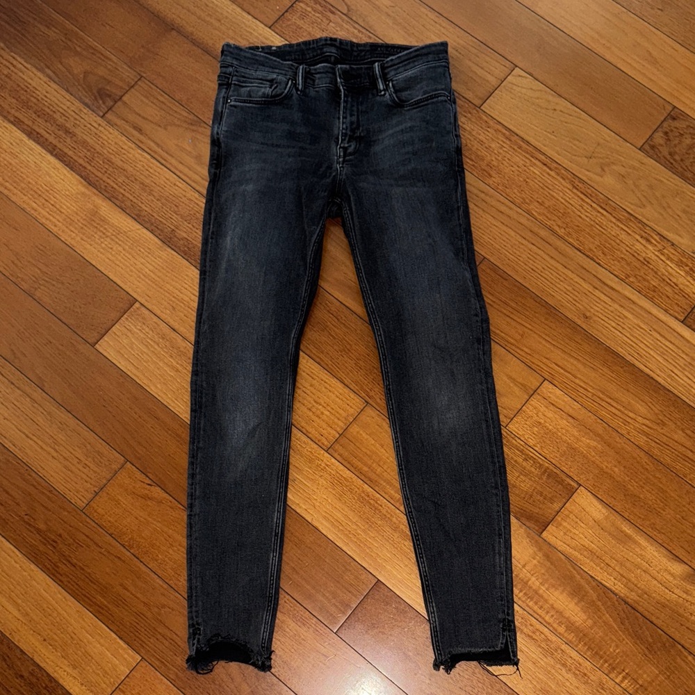Women's Black Jeans All Saint allsaint grace size 28 skinny raw hem - Picture 2 of 7